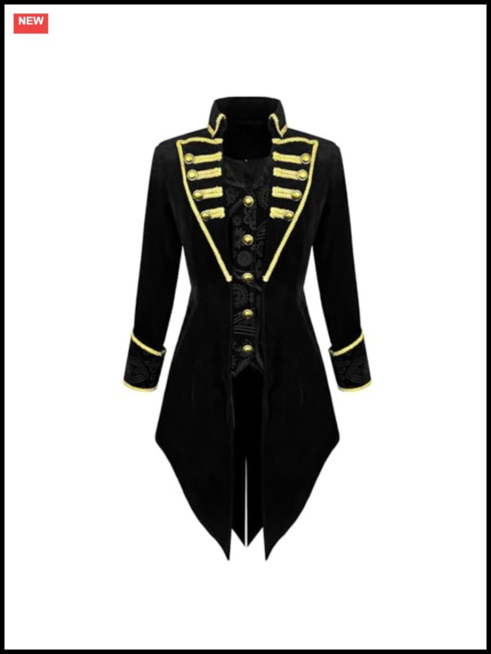 Victorian Gothic Steampunk Tailcoat Gold Damask Coat